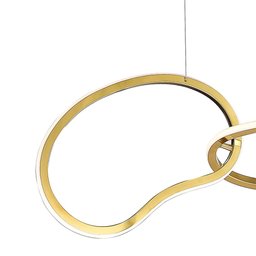 Lustre Pendente Moderno Led 75w 3000k Dourado Fosco 120cm Bivolt Tiffel Mais Luz - 4