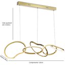 Ver imagem 5 de Lustre Pendente Moderno Led 75w 3000k Dourado Fosco 120cm Bivolt Tiffel Mais Luz