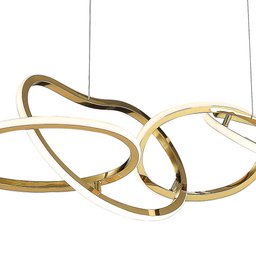 Lustre Pendente Moderno Led 75w 3000k Dourado Fosco 120cm Bivolt Tiffel Mais Luz - 2