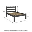 Ver imagem 3 de Cama de Casal Madeira Maciça para Colchão 128-138x188cm Multimóveis
