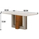 Ver imagem 2 de Mesa de Jantar Sofia 160x80 Canto Copo com Vidro Cinamomo Off White Off White - Leifer