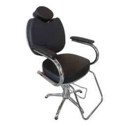 Poltrona Cadeira para Salão Cabeleireiro Barbeiro Fixo Preto - 1