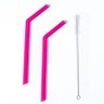 Kit 2 Canudos de Silicone Planck Pink com Escova - 1