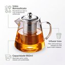 Ver imagem 6 de Bule de Vidro c/ Infusor 950ml e 4 Xícaras Borossilicato