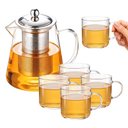 Ver imagem 1 de Bule de Vidro c/ Infusor 950ml e 4 Xícaras Borossilicato