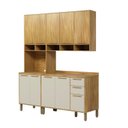 Ver imagem 2 de Cozinha Modulada Compacta 3 Peças 10 Portas MDF 190cm Malta Espresso Móveis Bege/Amêndoa/Off-White