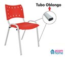 Ver imagem 7 de Kit com 10 Cadeiras Iso para Escola Escritório Comércio Vermelha Base Branca Ecomhome