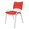 Kit com 10 Cadeiras Iso para Escola Escritório Comércio Vermelha Base Branca Ecomhome - 4