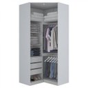 Ver imagem 2 de Módulo para Closet Canto com Espelho 2 Portas Iluminação Interna Exclusive Henn