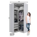 Ver imagem 3 de Módulo para Closet Canto com Espelho 2 Portas Iluminação Interna Exclusive Henn