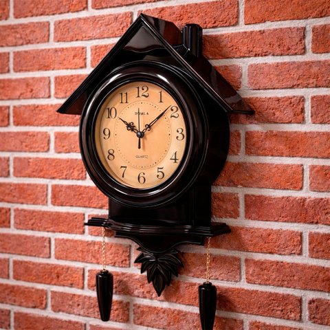 Relógio Parede Pendulo Elegante Boala Dourado Vintage 56cm