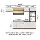 Ver imagem 4 de Armário de Cozinha Completa 330cm Rustic/Branco Stella Madesa 06