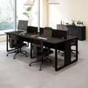 Ver imagem 1 de Mesa de Trabalho Plataforma 4 Lugares 2,40 m X 1,20 m Design Industrial com Caixas de Tomadas