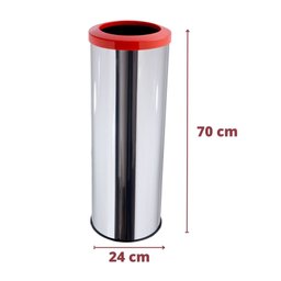 Lixeira Aço Inox 30 Litros Com Aro Plástico Área Gourmet Cozinha - Laranja - 2