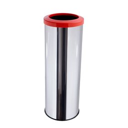 Lixeira Aço Inox 30 Litros Com Aro Plástico Área Gourmet Cozinha - Laranja - 1