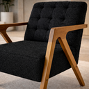 Ver imagem 3 de Kit 2 Poltrona Verona Bella Design Tecido Boucle Pés Madeira:Preto