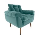 Ver imagem 1 de Poltrona Decorativa Confortável Pés em Madeira Maciça Xangai Veludo Verde Menta Matrix