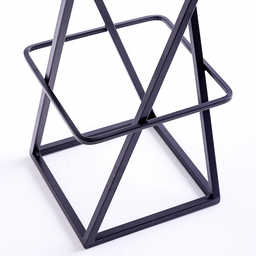 Banqueta Industrial Z Alta 70cm com Armação de Metal Preto Estofado Preto - 4