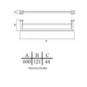 Ver imagem 4 de Porta Toalha Duplo - 60 cm - Eterna Gold Matte