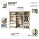 Ver imagem 7 de Guarda-Roupa Casal 3 Portas com Pés 100% MDF Platinum Bege/Off White