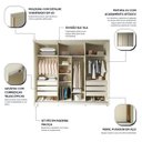 Ver imagem 7 de Guarda-Roupa Casal 3 Portas com Pés 100% MDF Platinum Bege/Off White
