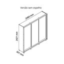 Ver imagem 4 de Guarda-Roupa Casal 3 Portas com Pés 100% MDF Platinum Bege/Off White
