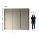 Ver imagem 6 de Guarda-Roupa Casal 3 Portas com Pés 100% MDF Platinum Bege/Off White