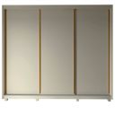 Ver imagem 3 de Guarda-Roupa Casal 3 Portas com Pés 100% MDF Platinum Bege/Off White