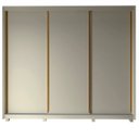 Ver imagem 3 de Guarda-Roupa Casal 3 Portas com Pés 100% MDF Platinum Bege/Off White
