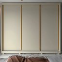 Ver imagem 1 de Guarda-Roupa Casal 3 Portas com Pés 100% MDF Platinum Bege/Off White
