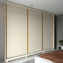 Ver mais imagens de Guarda-Roupa Casal 3 Portas com Pés 100% MDF Platinum Bege/Off White
