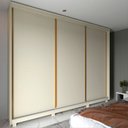 Ver mais imagens de Guarda-Roupa Casal 3 Portas com Pés 100% MDF Platinum Bege/Off White