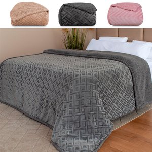 Coberdrom Edredom Manta Casal Aveludado com Sherpa Soft Dupla Face - Bf Colchões