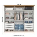 Ver imagem 4 de Guarda-roupa Casal Napoli com Espelho 6 Portas 6 Gavetas Off White/nature - Henn