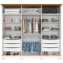 Ver imagem 3 de Guarda-roupa Casal Napoli com Espelho 6 Portas 6 Gavetas Off White/nature - Henn