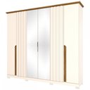 Ver imagem 2 de Guarda-roupa Casal Napoli com Espelho 6 Portas 6 Gavetas Off White/nature - Henn
