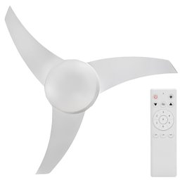 Ventilador Teto Vórtice Branco 3 Pás Controle Remoto Lâmpada Led Silencioso Inverter Bivolt Ventisol - 1