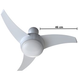 Ventilador Teto Vórtice Branco 3 Pás Controle Remoto Lâmpada Led Silencioso Inverter Bivolt Ventisol - 4