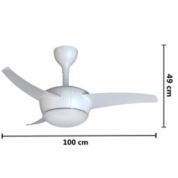Ventilador Teto Vórtice Branco 3 Pás Controle Remoto Lâmpada Led Silencioso Inverter Bivolt Ventisol - 3