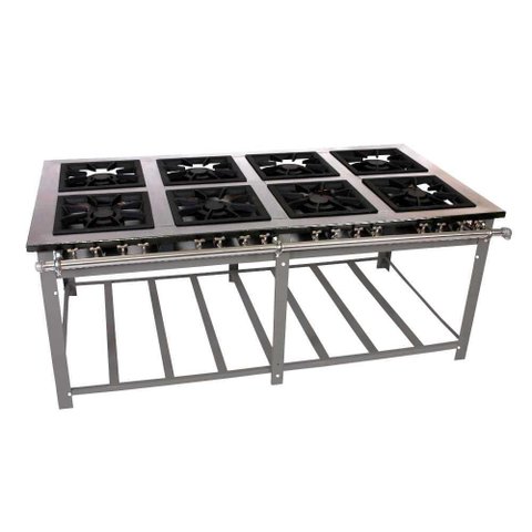 Fogão a Gás Industrial Maxi 8 Queimadores Duplos Inox Mi8 - Venâncio