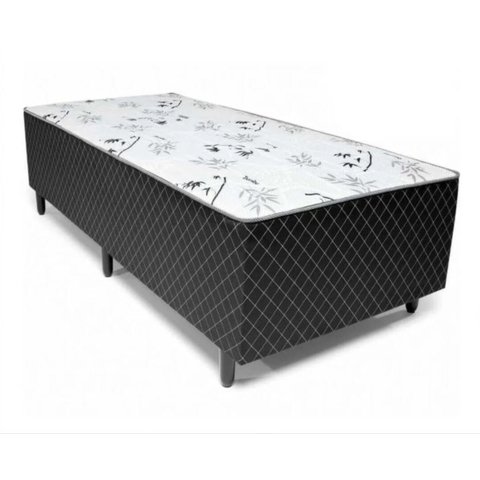 Cama Box Conjugado Solteiro D33 Mestre Dos Colchões 41x88x188 Preto