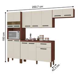 Armário Completo 12 Portas e 1 Gavetas Bia Nogueira Off White - 2