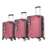 Kit Mala de Viagem Rígida de Fibra ABS ANTIFURTO 3 peças (M/P/PP) - LT223:Vinho/Único/Unissex - 1