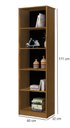 Ver imagem 3 de Armário Organizador Livreiro 4 Prateleiras Office Escritório Nature com Preto - Rede Móveis