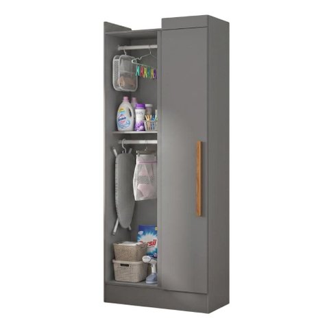 Armário Multiuso para Lavanderia ou Closet para Canto 1 Porta Madrid
