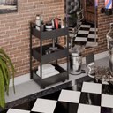 Ver imagem 2 de Carrinho de Apoio Estética Salão Industrial 3 Prateleiras Lille Preto/pto M12 - D'Rossi