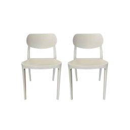 Kit 2 Cadeiras Nanna Empilhável em Polipropileno – Design Moderno para Sala, Cozinha ou Escritório - - 1