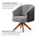 Ver imagem 4 de Poltrona Giratória Linho Premium Base Madeira Maciça Juliana