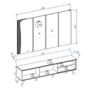Ver imagem 4 de Rack Bancada e Painel Amalfi para Tv até 65 Polegadas com Pés de Madeira Off White Freijó Colibri