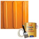 Ver imagem 1 de Kit 10 Pisos Tátil Direcional Amarelo Pvc 25x25cm / Fita Crepe / Pincel / Cola Kisafix 750g